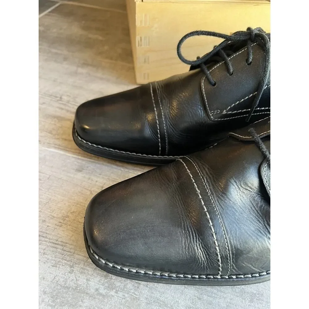 Sandro Moscoloni Whitman Dress Shoes Oxfords Derby Black Leather Designer 13 M